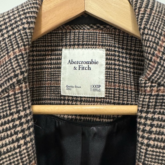 Abercrombie wool blend blazer coat in brown plaid - Picture 2 of 2